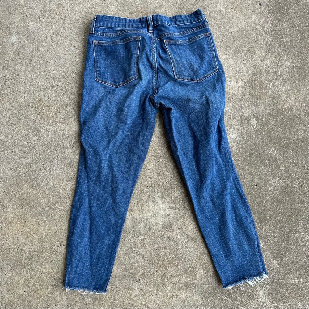 J Crew Toothpick Jeans Size 27 Blue Skinny Jeans Raw Hem